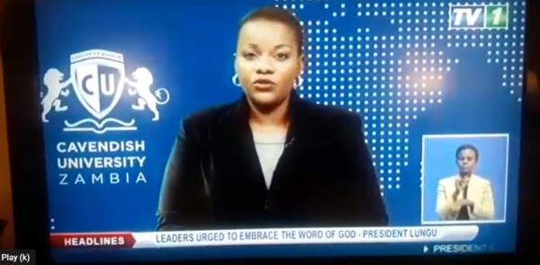 The newscaster in Zambia